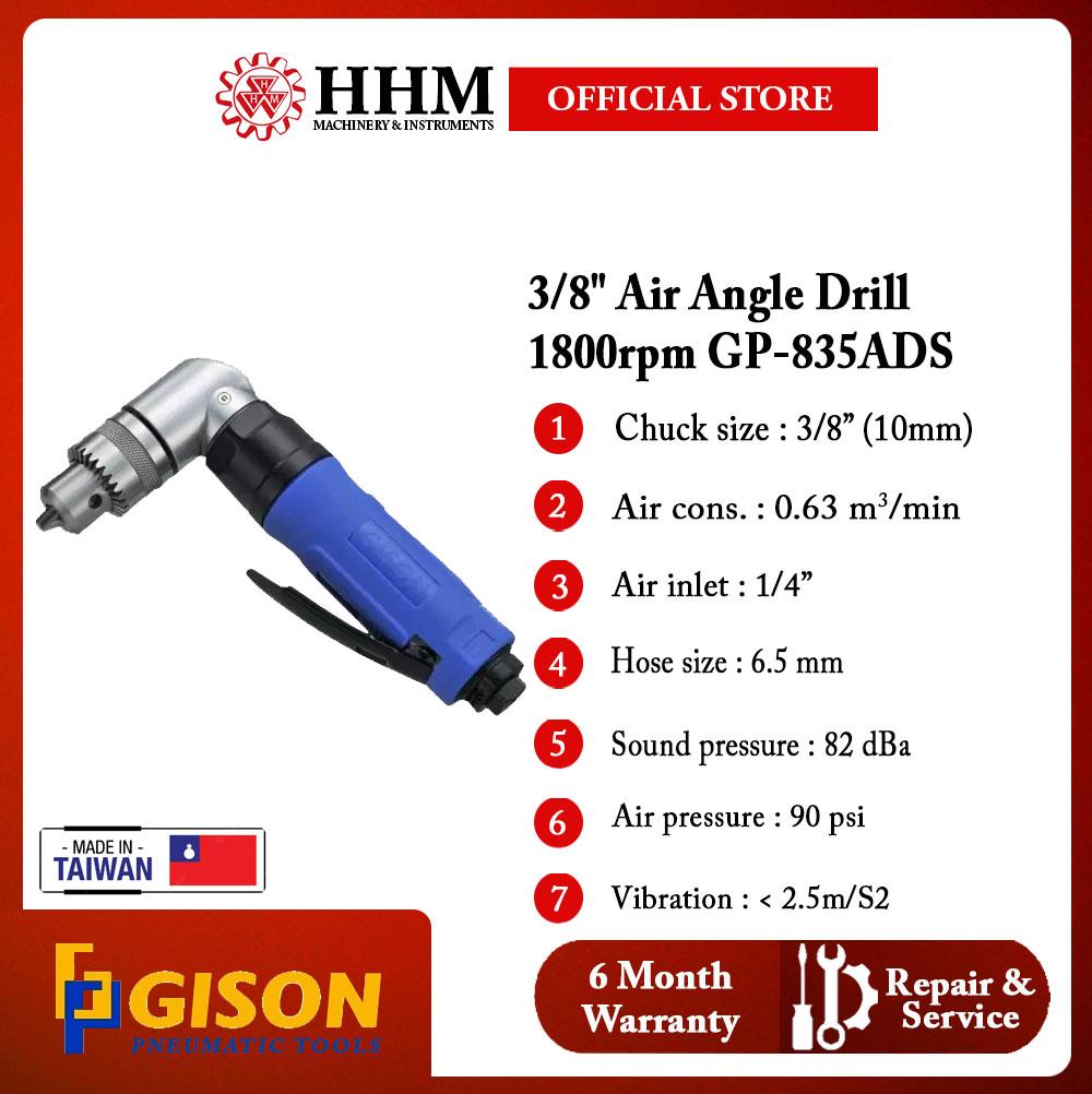 GISON 3/8″ Air Angle Drill (1800 rpm) (GP-835ADS)