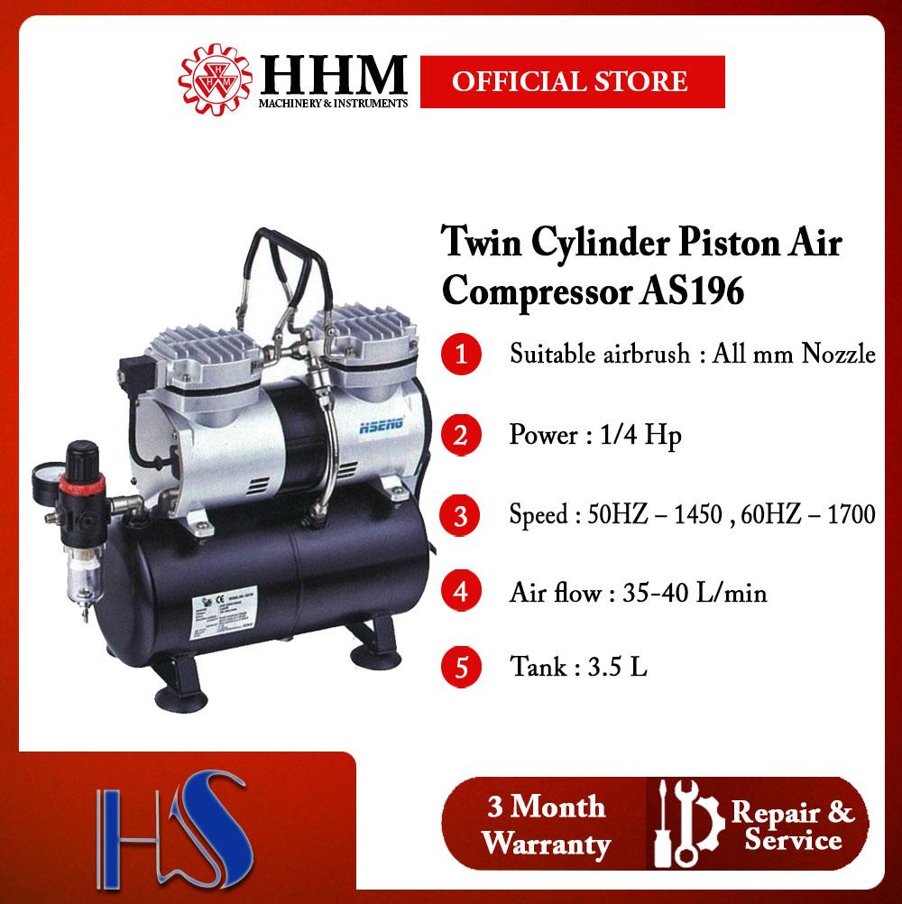 HAOSHENG Air Compressor Twin Cylinder Piston Airbrush with Tank (AS196)