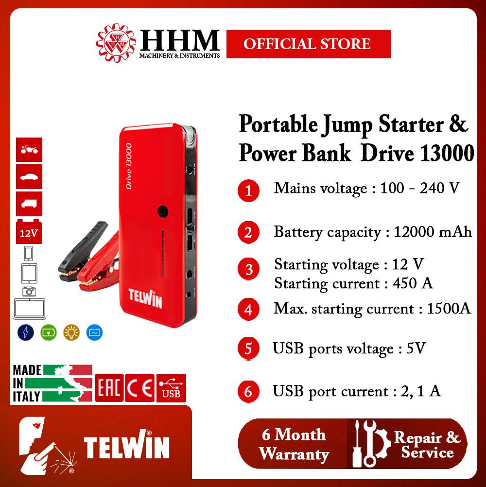 TELWIN Portable Jump Starter and Power Bank (Drive 13000)