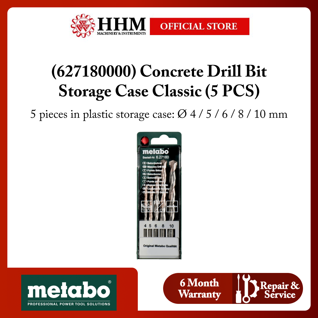 METABO (627180000) Concrete Drill Bit Storage Case Classic (5 PCS)