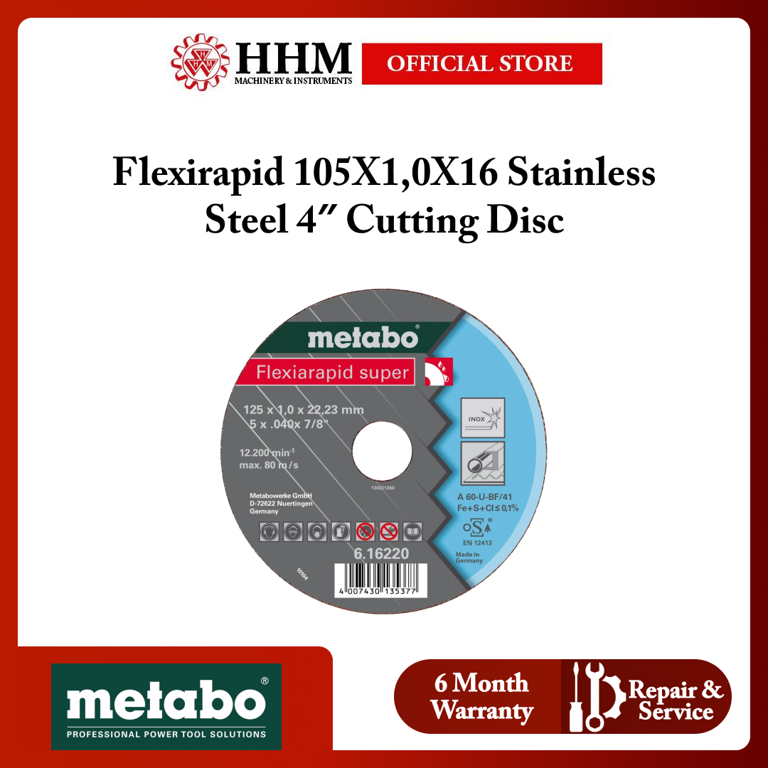 METABO Flexirapid 105X1,0X16 Stainless Steel 4″ Cutting Disc