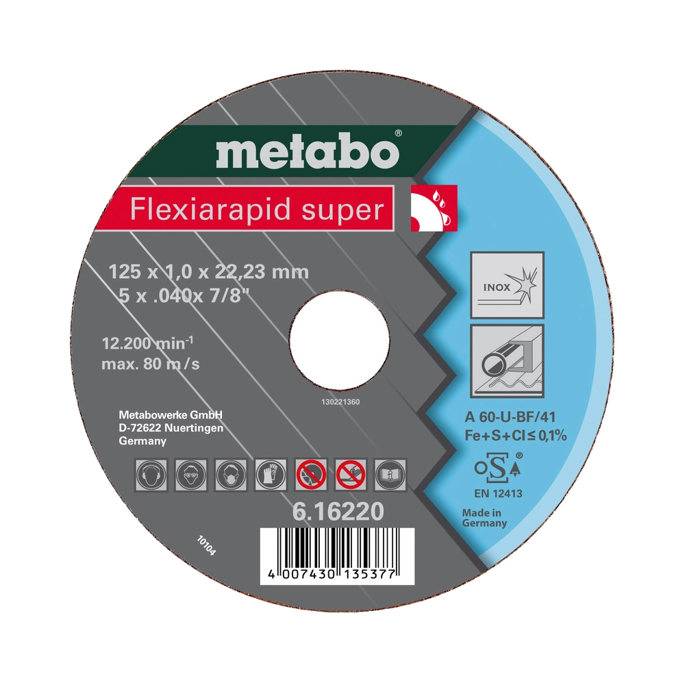 METABO Flexirapid 105X1,0X16 Stainless Steel 4″ Cutting Disc