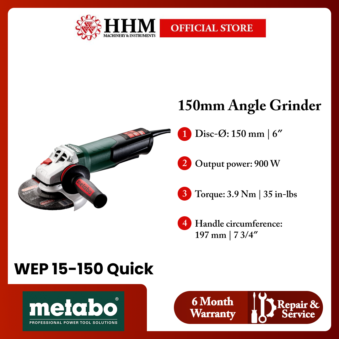 METABO 150mm Angle Grinder WEP 15-150 Quick