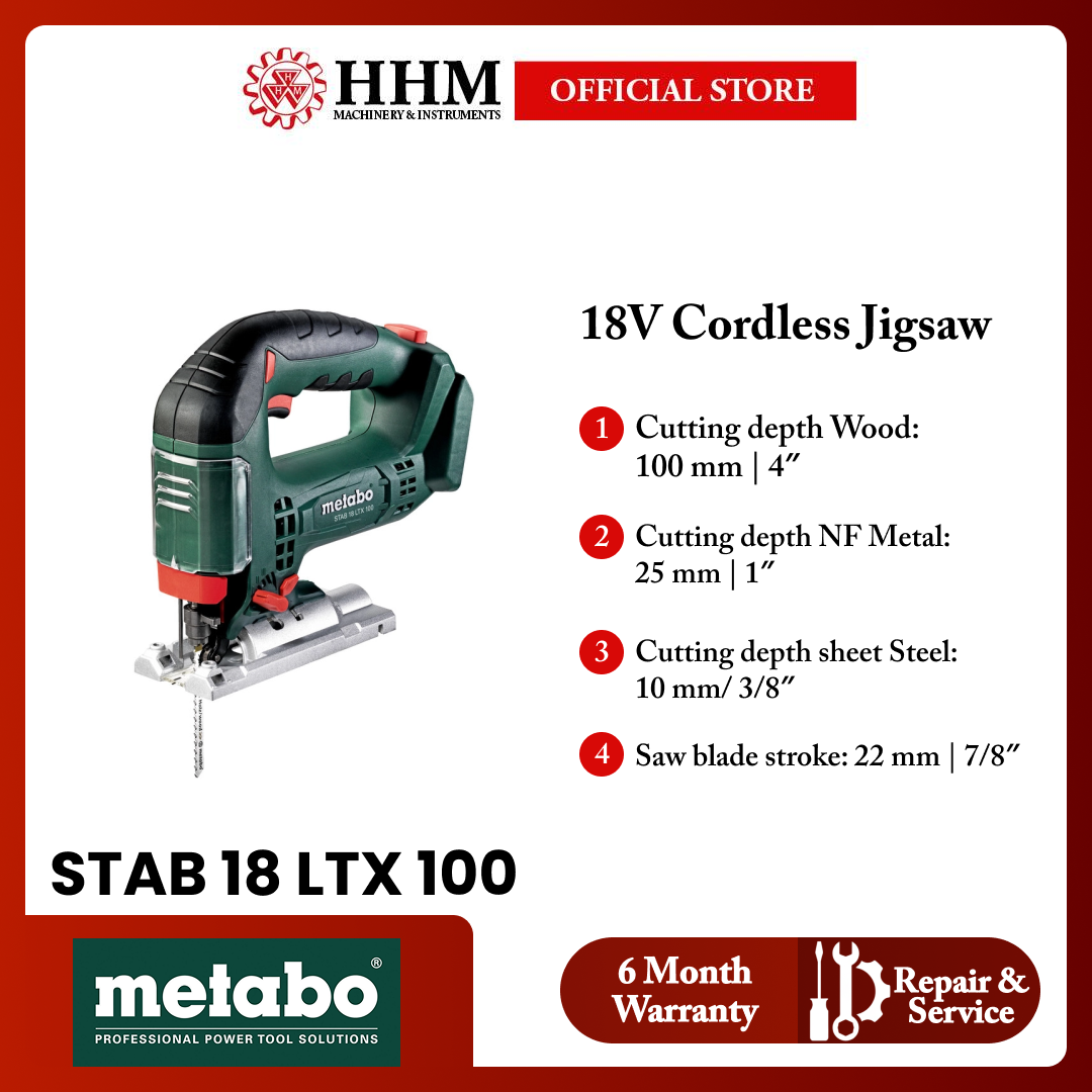 METABO 18V Cordless Jigsaw STAB 18 LTX 100