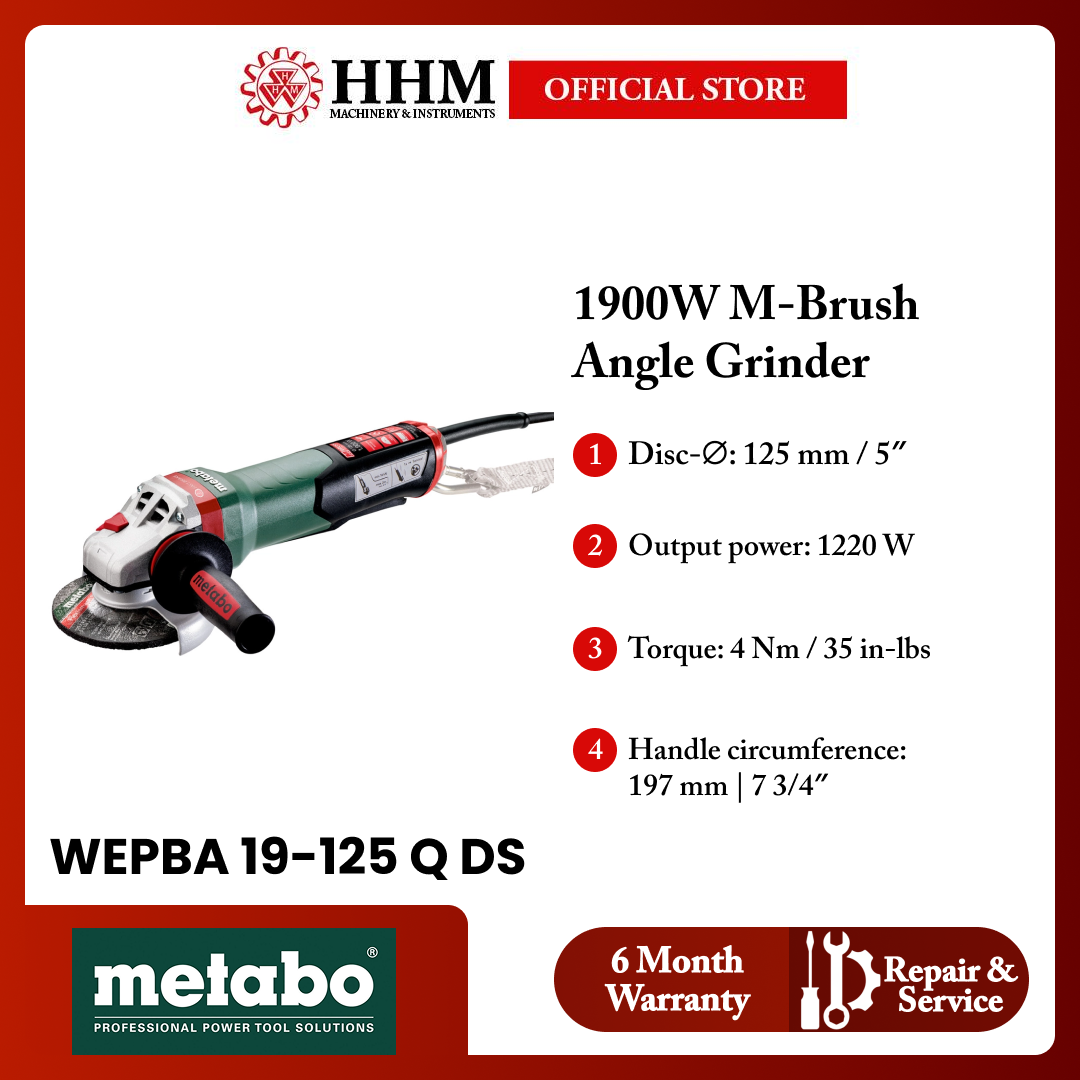 METABO 1900W M-Brush Angle Grinder WEPBA 19-125 Q DS