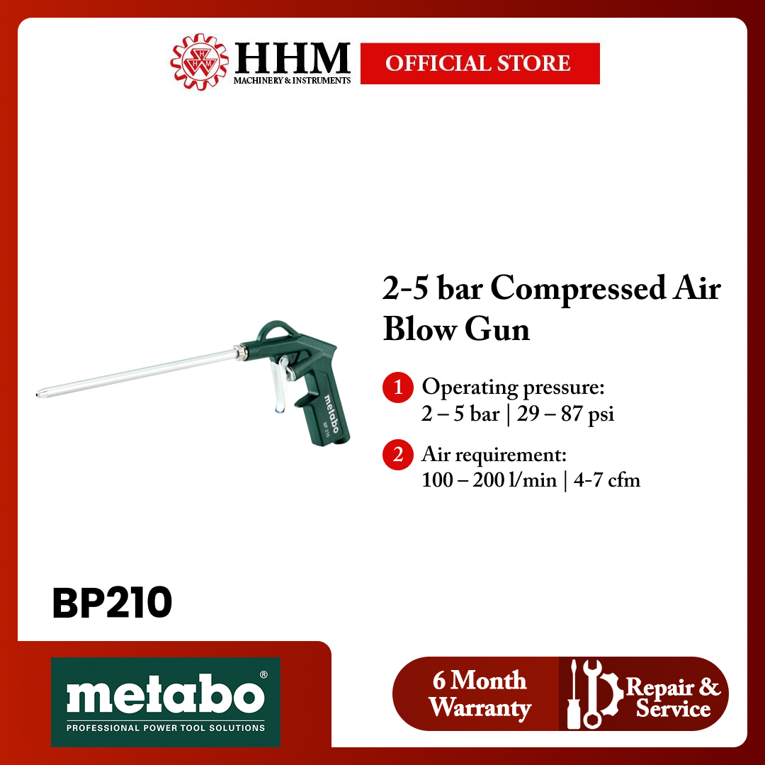 METABO 2-5 bar Compressed Air Blow Gun BP210