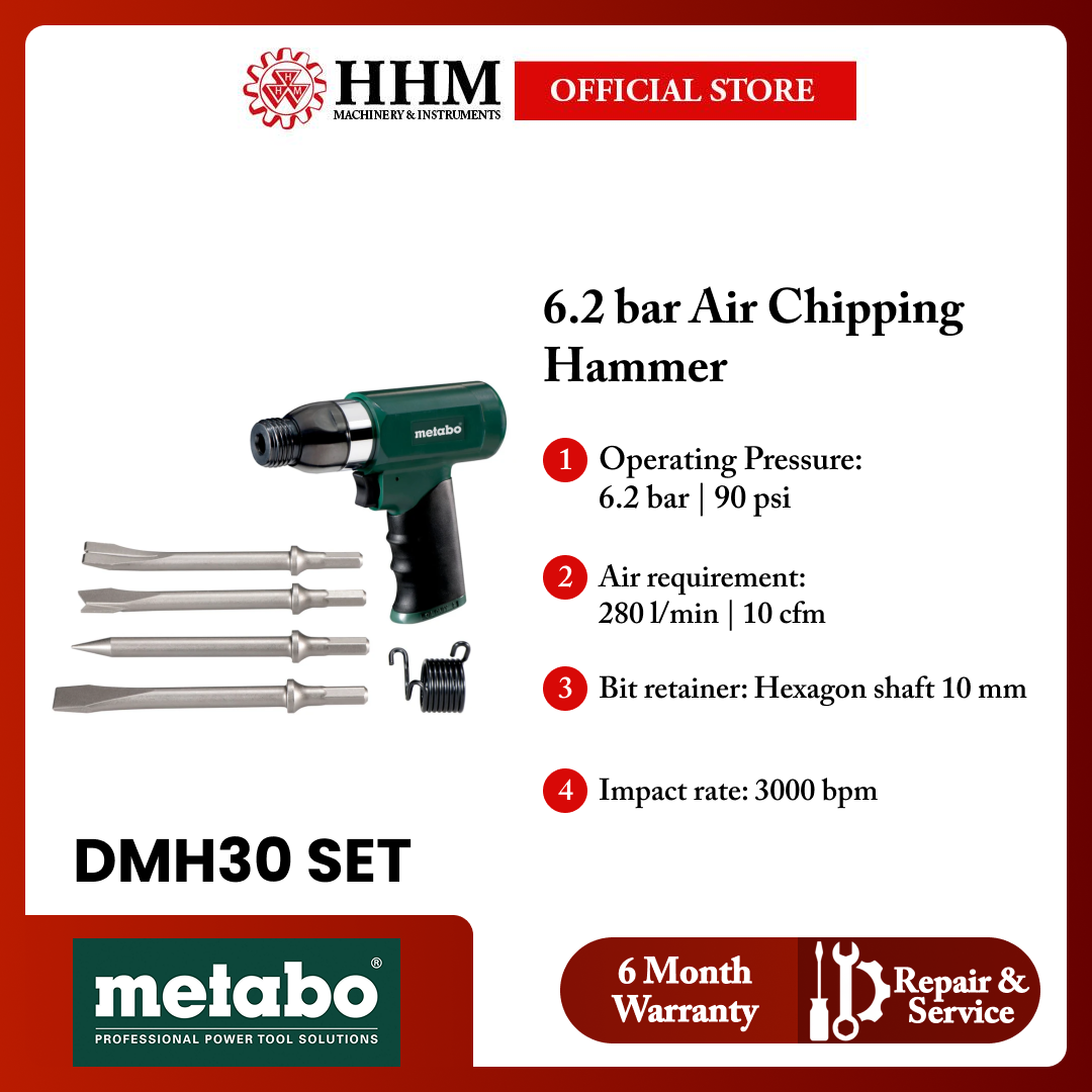 METABO 6.2 bar Air Chipping Hammer DMH 30 SET