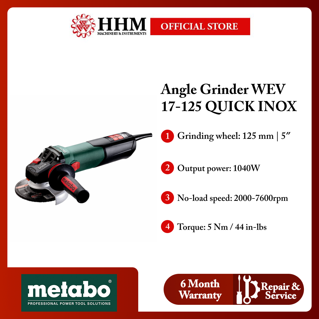 METABO Angle Grinder WEV 17-125 QUICK INOX