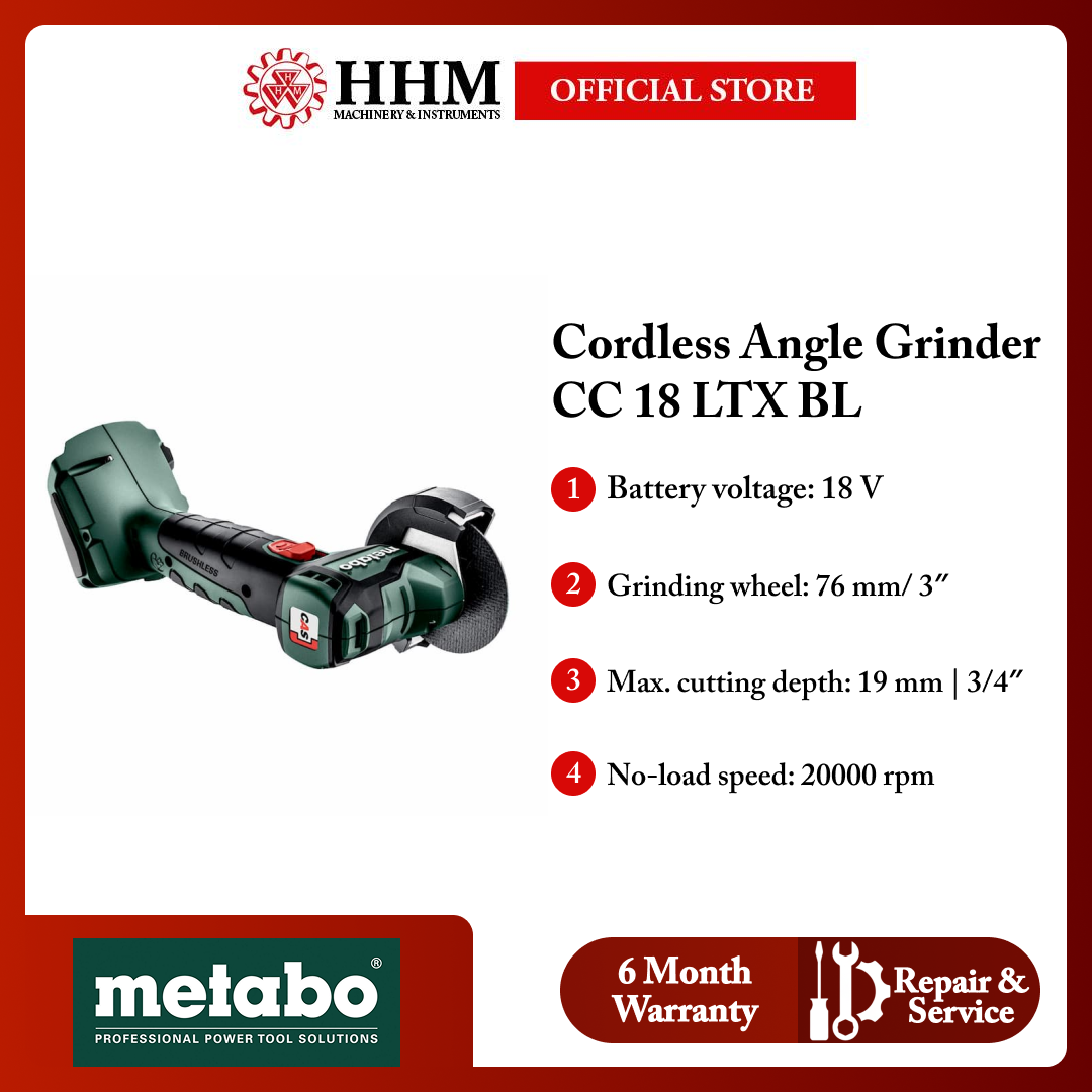 METABO Cordless Angle Grinder CC 18 LTX BL