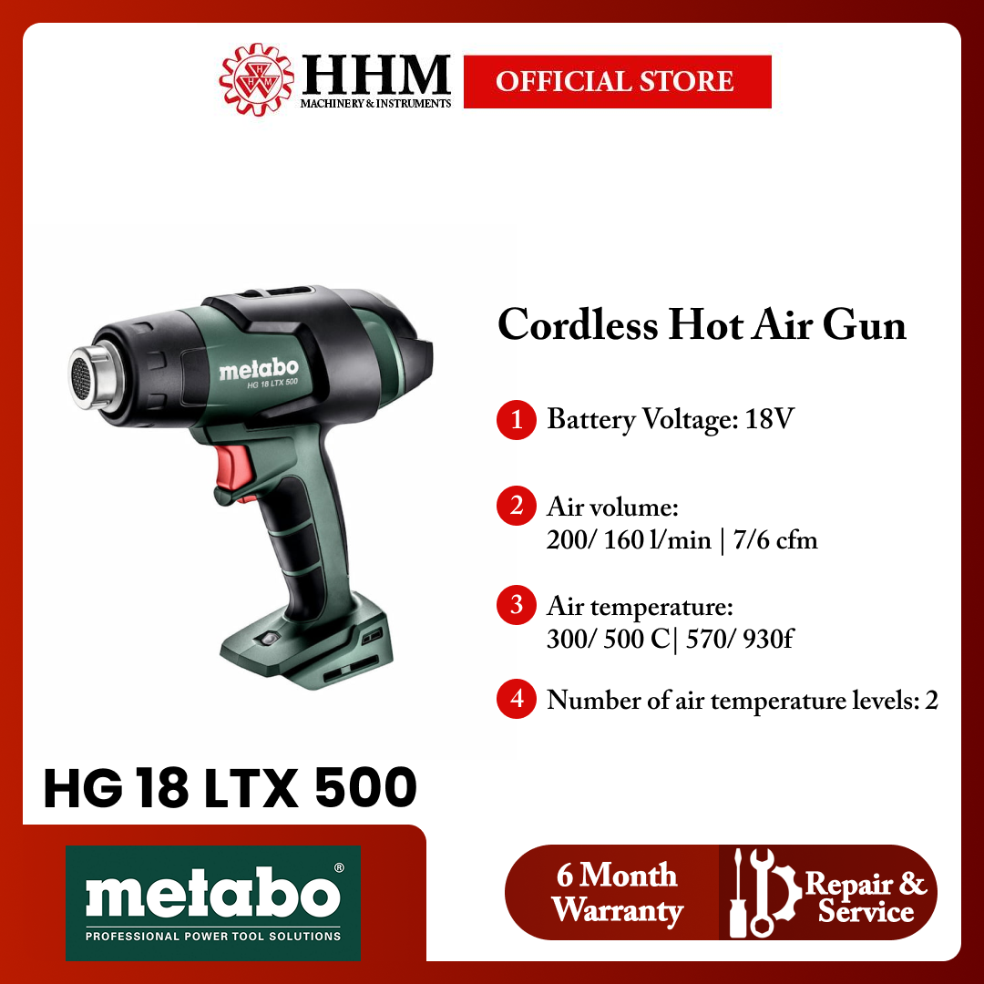 METABO Cordless Hot Air Gun HG 18 LTX 500