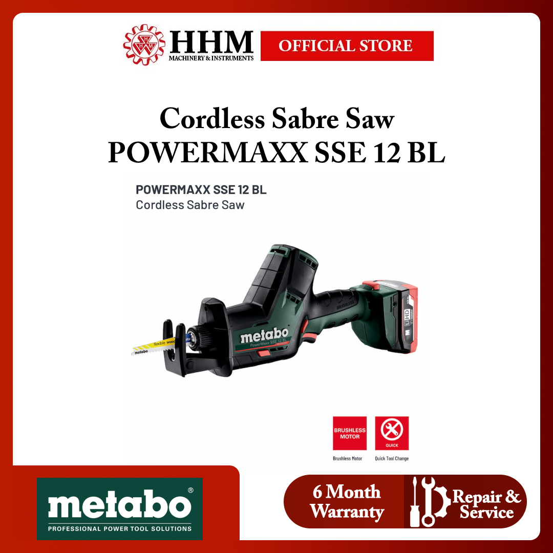 METABO Cordless Sabre Saw POWERMAXX SSE 12 BL