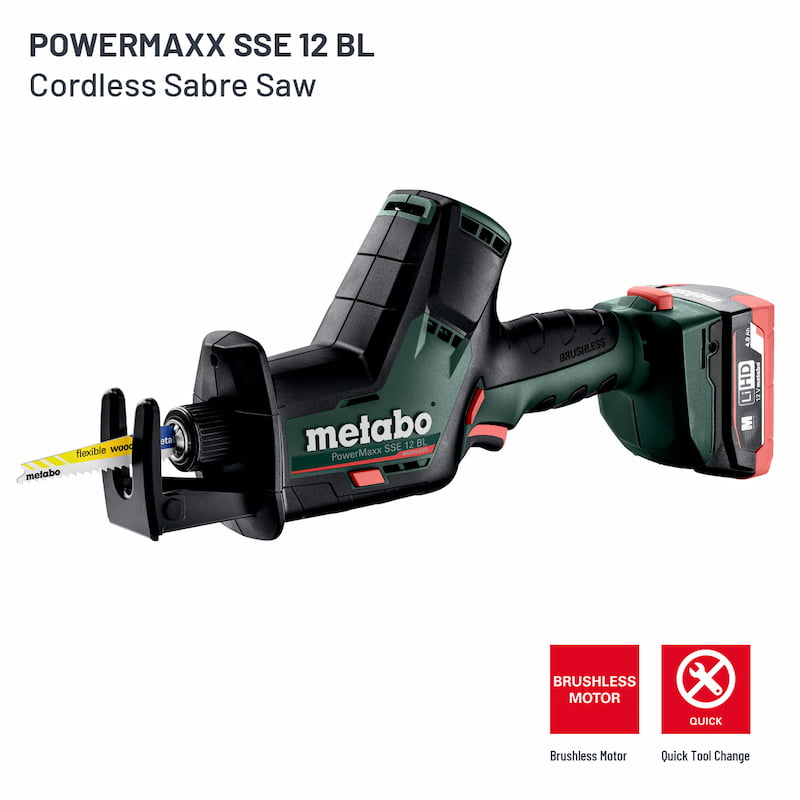 METABO Cordless Sabre Saw POWERMAXX SSE 12 BL