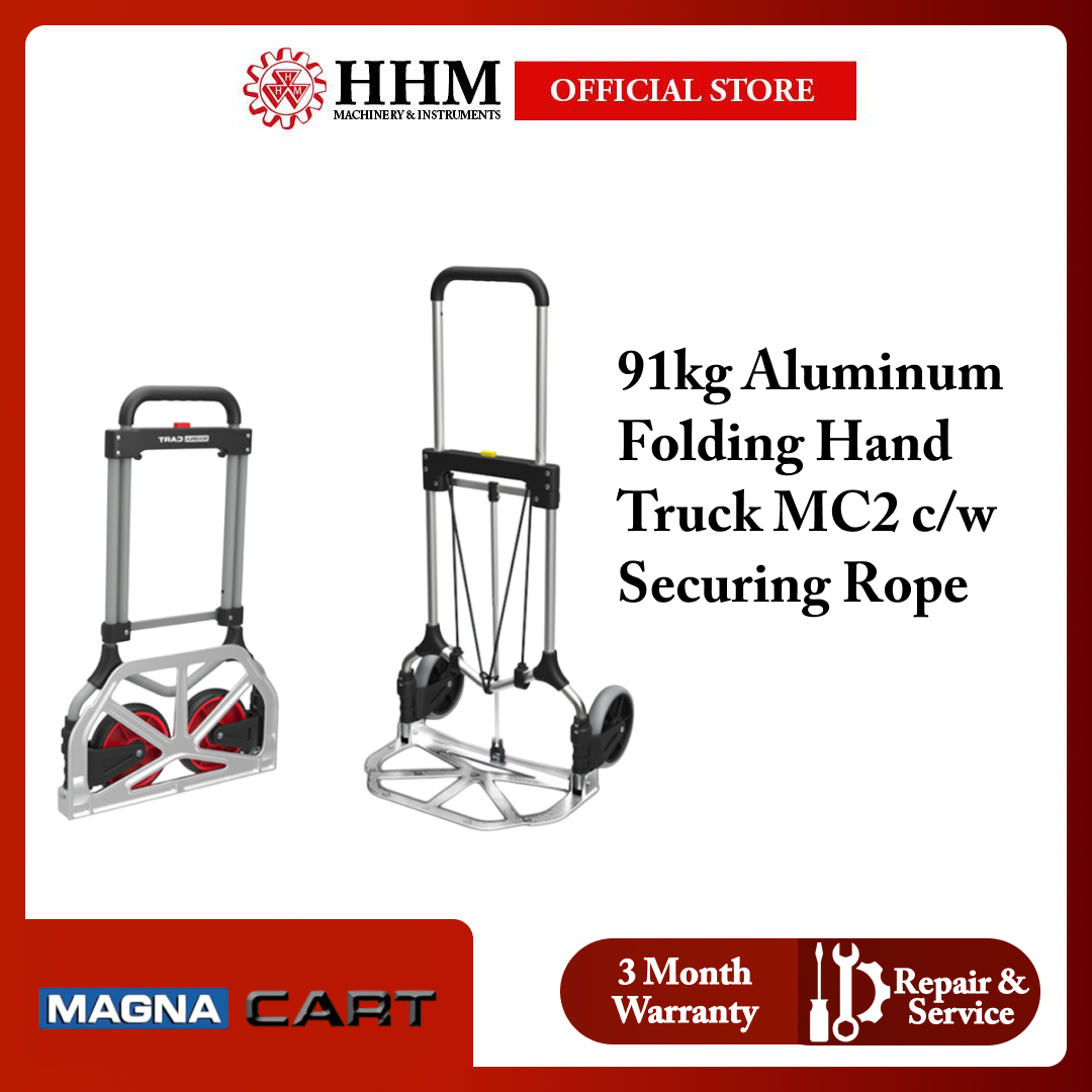 MAGNA CART 91kg Aluminum Folding Hand Truck MC2 c/w Securing Rope