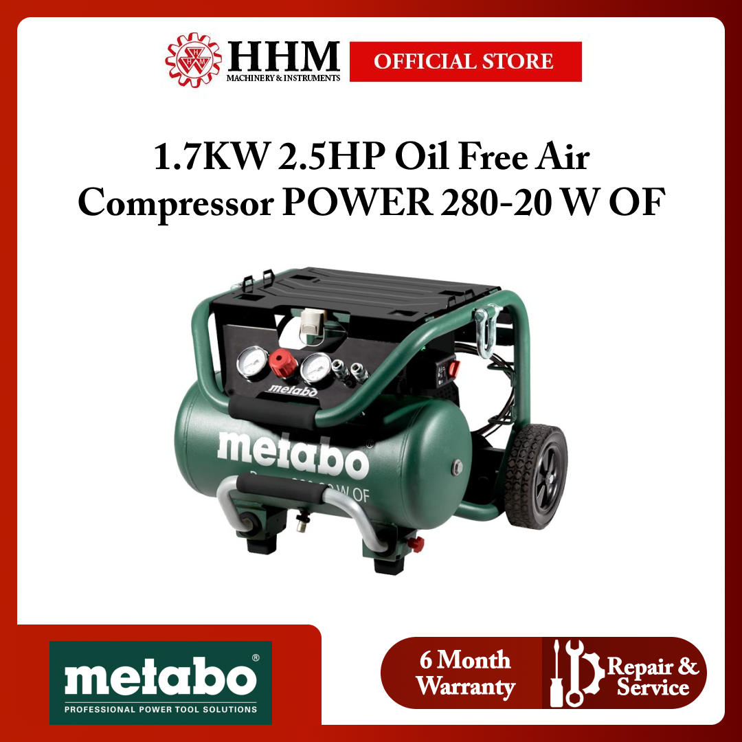 METABO 1.7KW 2.5HP Oil Free Air Compressor POWER 280-20 W OF