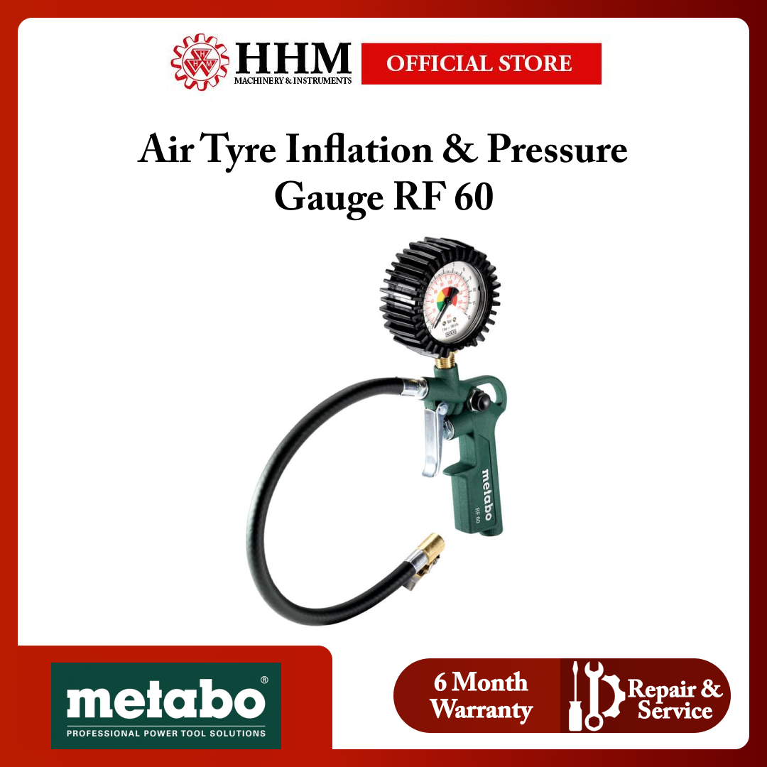 METABO Air Tyre Inflation & Pressure Gauge RF 60