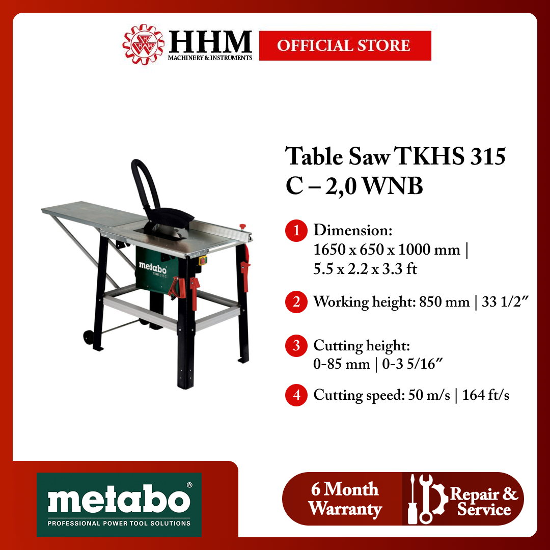 METABO Table Saw TKHS 315 C – 2,0 WNB