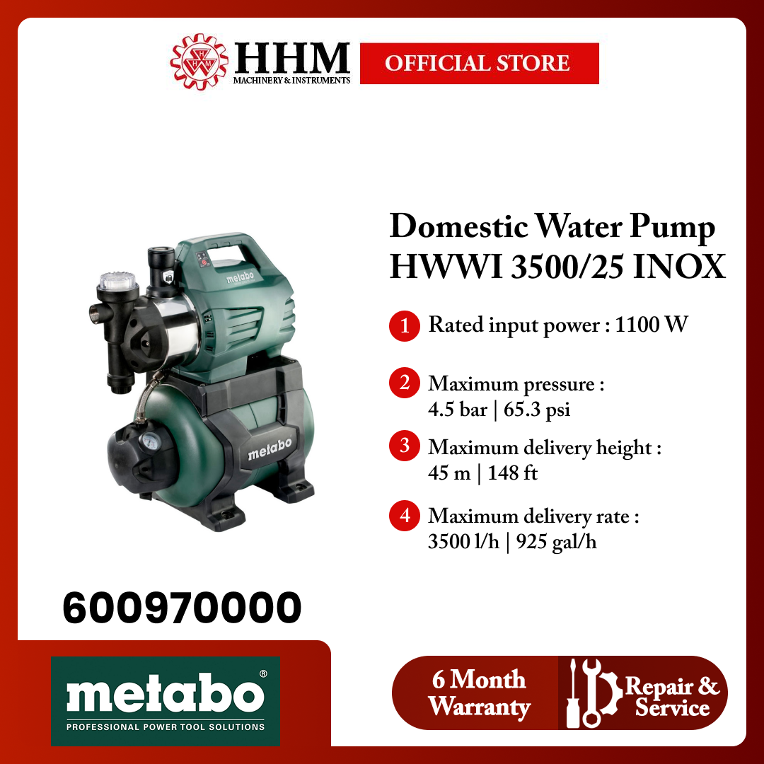 METABO Domestic Water Pump HWWI 3500/25 INOX