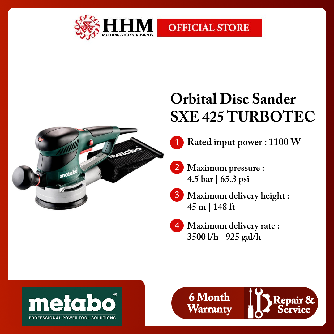 METABO Orbital Disc Sander SXE 425 TURBOTEC