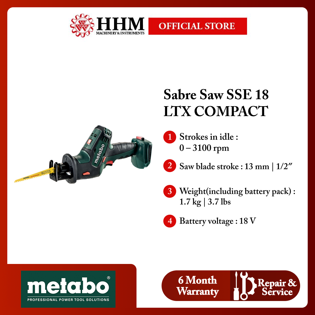 METABO Sabre Saw SSE 18 LTX COMPACT