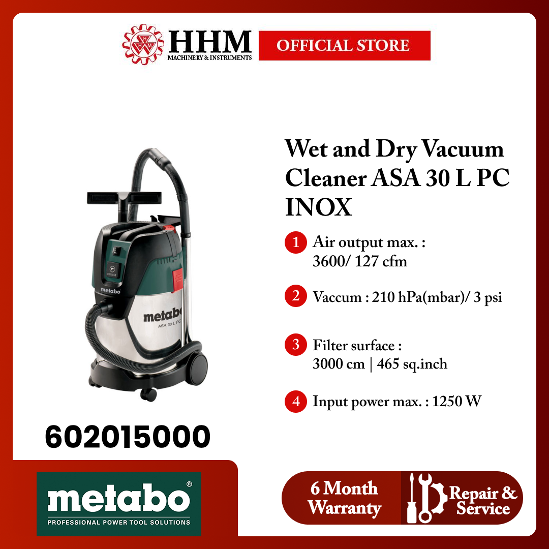 METABO Wet and Dry Vacuum Cleaner ASA 30 L PC INOX