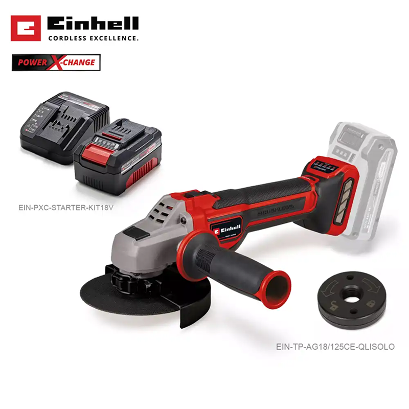 EINHELL 18V PROFESSIONAL Cordless Angle Grinder TP-AG 18/125 CE Q Li Solo
