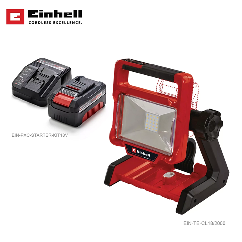 EINHELL 18V Cordless Light TE-CL 18/2000 LiAC Solo c/w 18V PXC Starter Kit