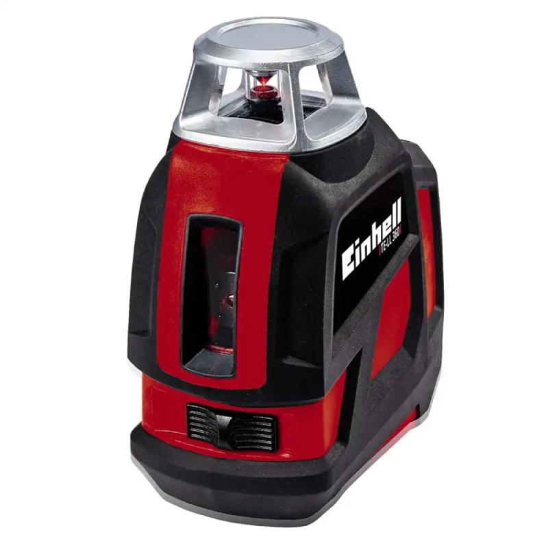 EINHELL 360 Degree Cross Laser Level 650/635NM TE-LL360, Work Ares: 20M C/W HEIGHT-Adjustable Wall Bracket and Bag