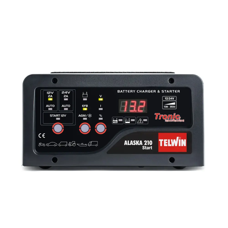 TELWIN 230V 12-24V Battery Charger & Starter Alaska 210 Start