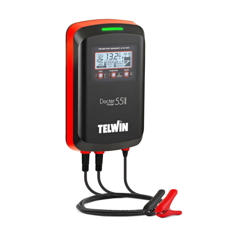 TELWIN 230V Multi-functional Electronic Battery Charger DOCTOR CHARGE 55 CONNECT, 6V/12V/24V